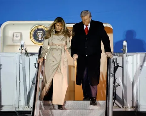 The US President Preparing to Meet the King while Protesters Gather in Windsor and London